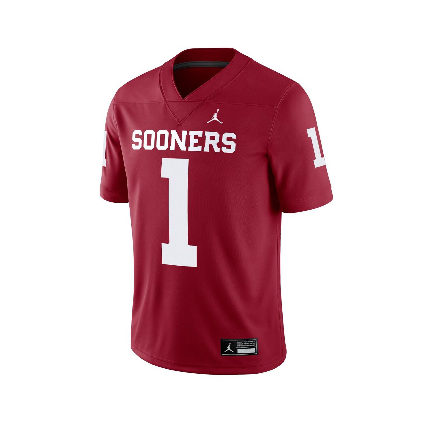 Men's 1 Crimson Oklahoma Sooners Game Jersey