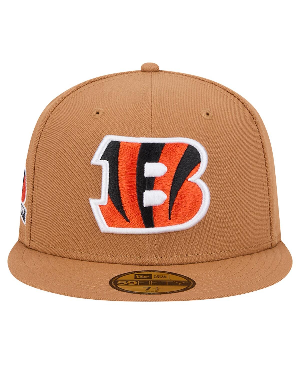 NEW ERA MEN'S TAN CINCINNATI BENGALS COLOR PACK 59FIFTY FITTED HAT WITH SIDE PATCH 