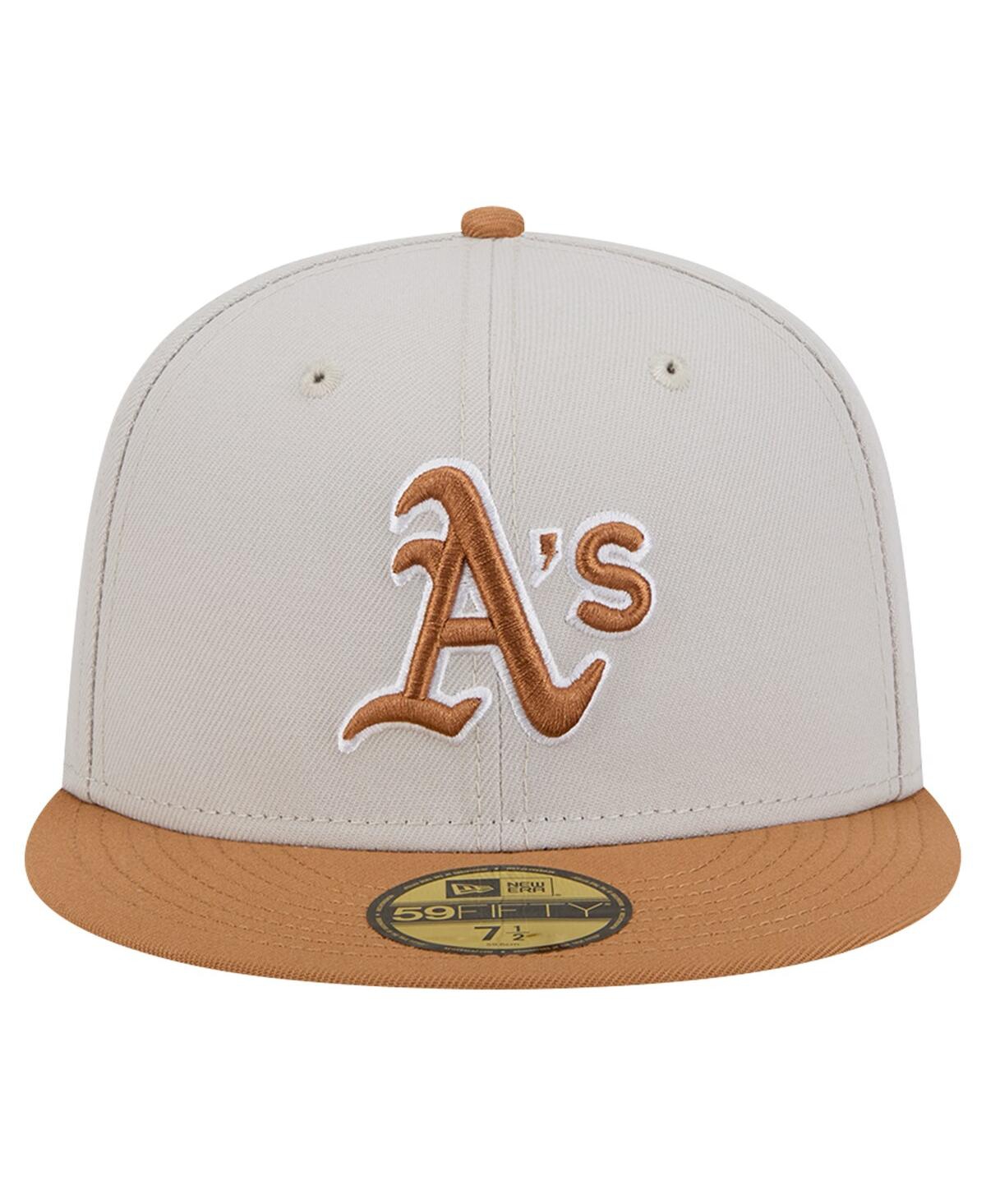 New Era Men'sBrown Oakland Athletics Two-Tone Color Pack 59FIFTY Fitted Hat - Khaki, Brown