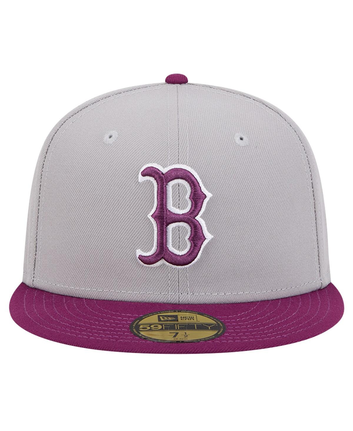 New Era Men's Gray/purple Boston Red Sox Two-tone Color Pack 59fifty Fitted Hat In Gray,purple