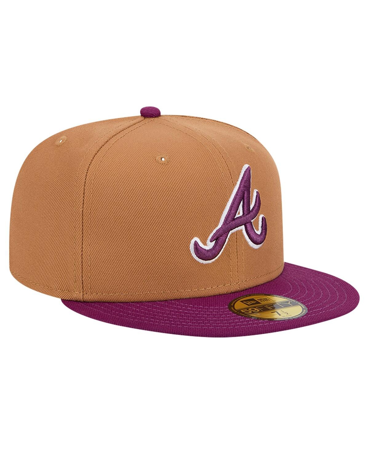 Shop New Era Men's Brown/purple Atlanta Braves Two-tone Color Pack 59fifty Fitted Hat In Brown,purple