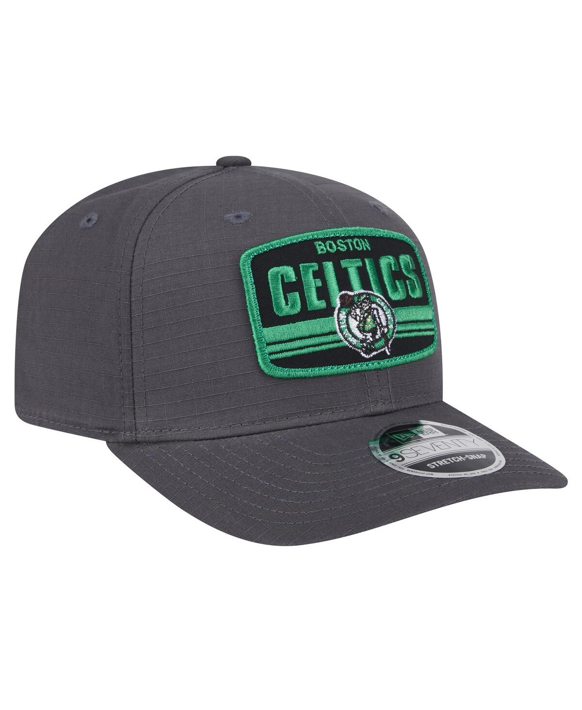 New Era Men'sBoston Celtics Team Elevated Patch 9SEVENTY Adjustable Hat - Graphite