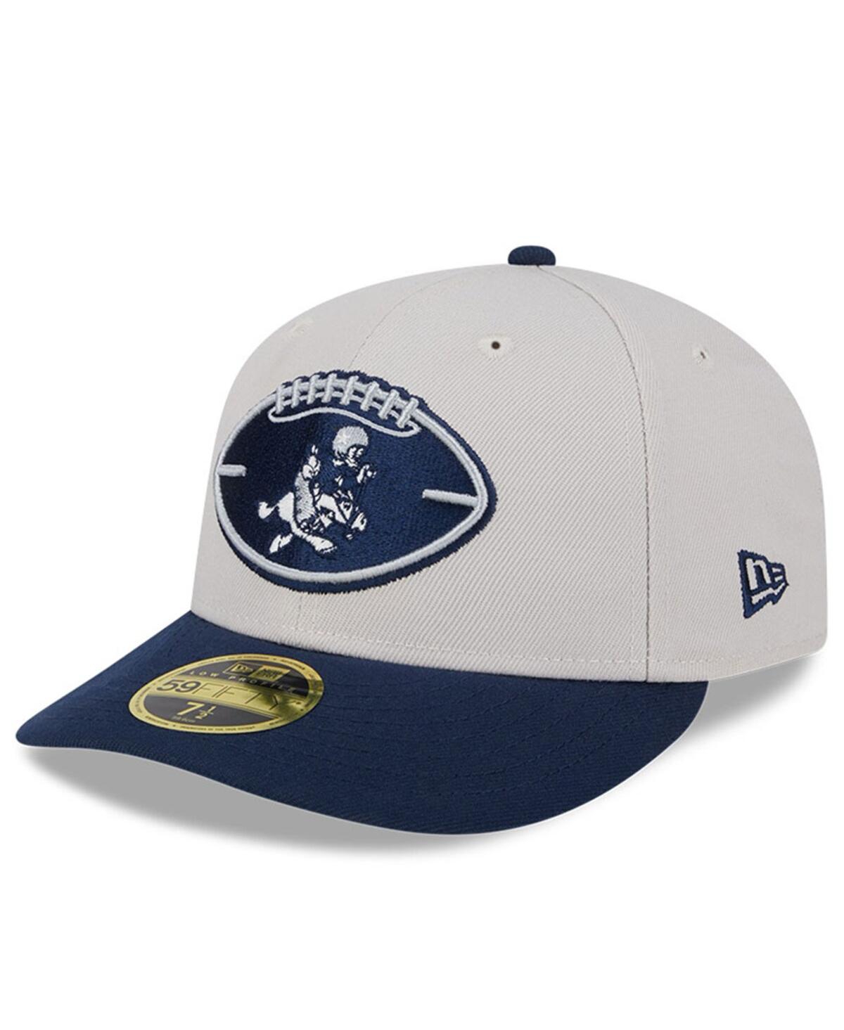 New Era Men's Stone/navy Dallas Cowboys 2024 Sideline Historic Low Profile 59fifty Fitted Hat In Stone,navy