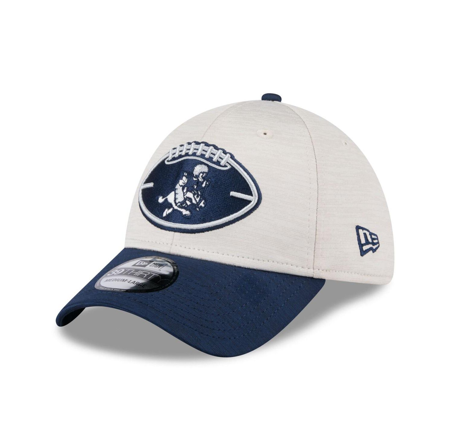 Men's Stone/Navy Dallas Cowboys 2024 Sideline Historic 39THIRTY Flex Hat