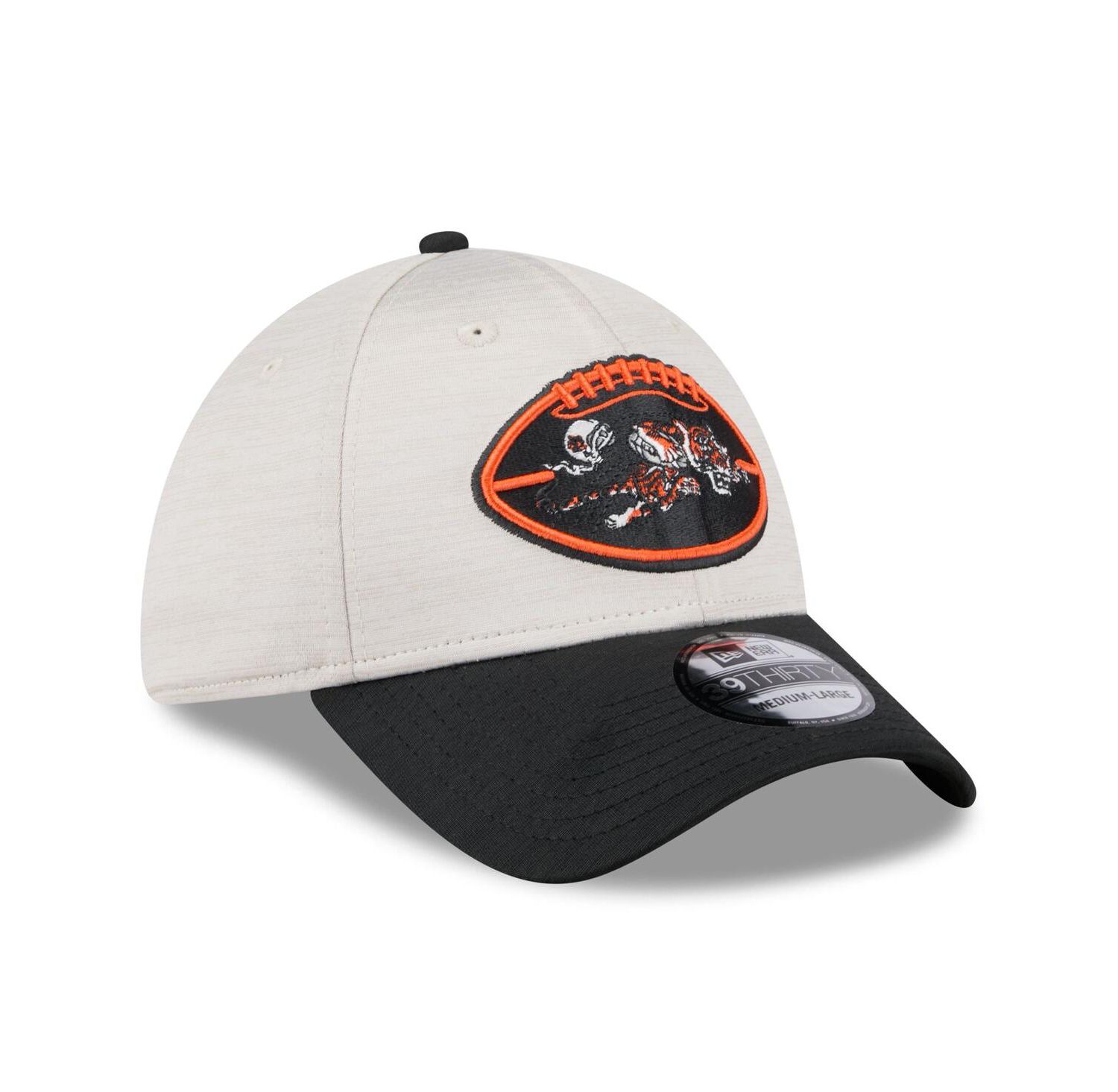 Men's Stone/Black Cincinnati Bengals 2024 Sideline Historic 39THIRTY Flex Hat