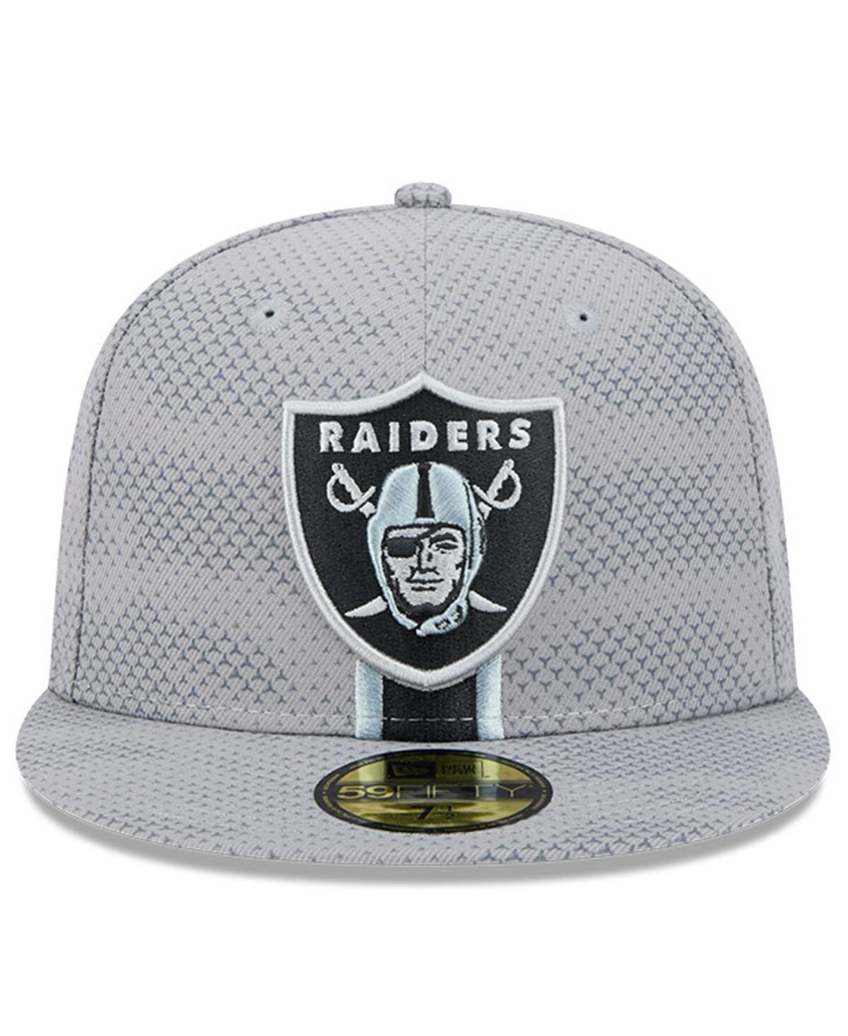 New Era Men's Gray Las Vegas Raiders 2024 Sideline 59fifty Fitted Hat In Gray
