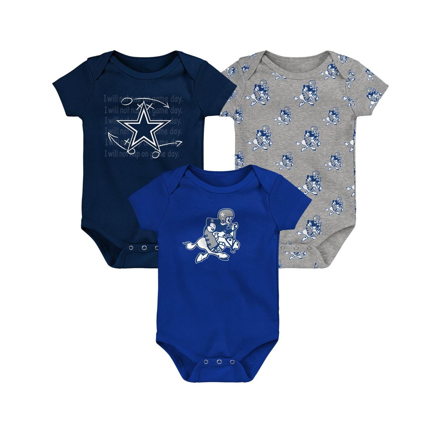 Baby Dallas Cowboys Team Starter 3-Pack Bodysuit Set