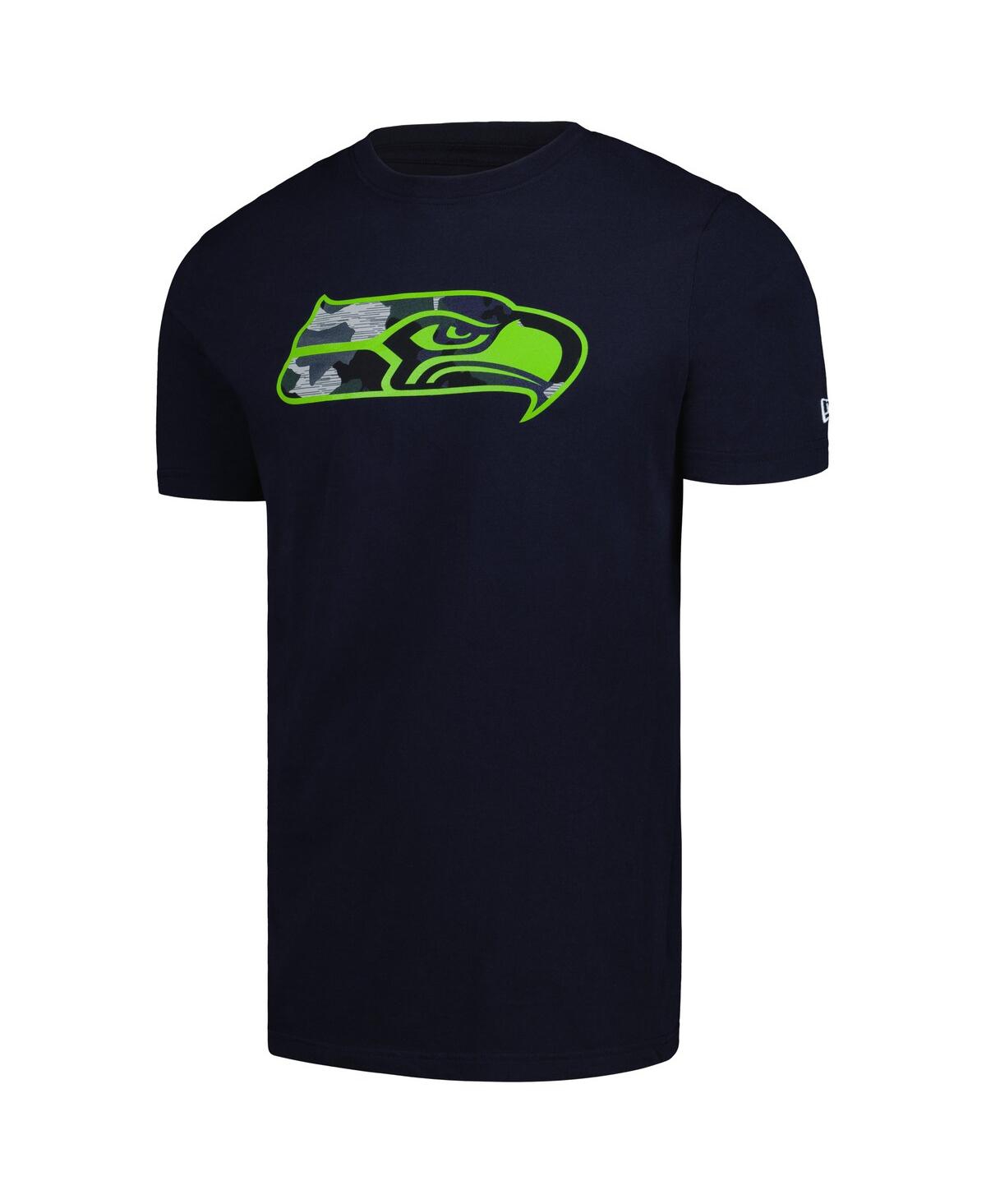 NEW ERA MEN'S COLLEGE NAVY SEATTLE SEAHAWKS CAMO LOGO T-SHIRT 