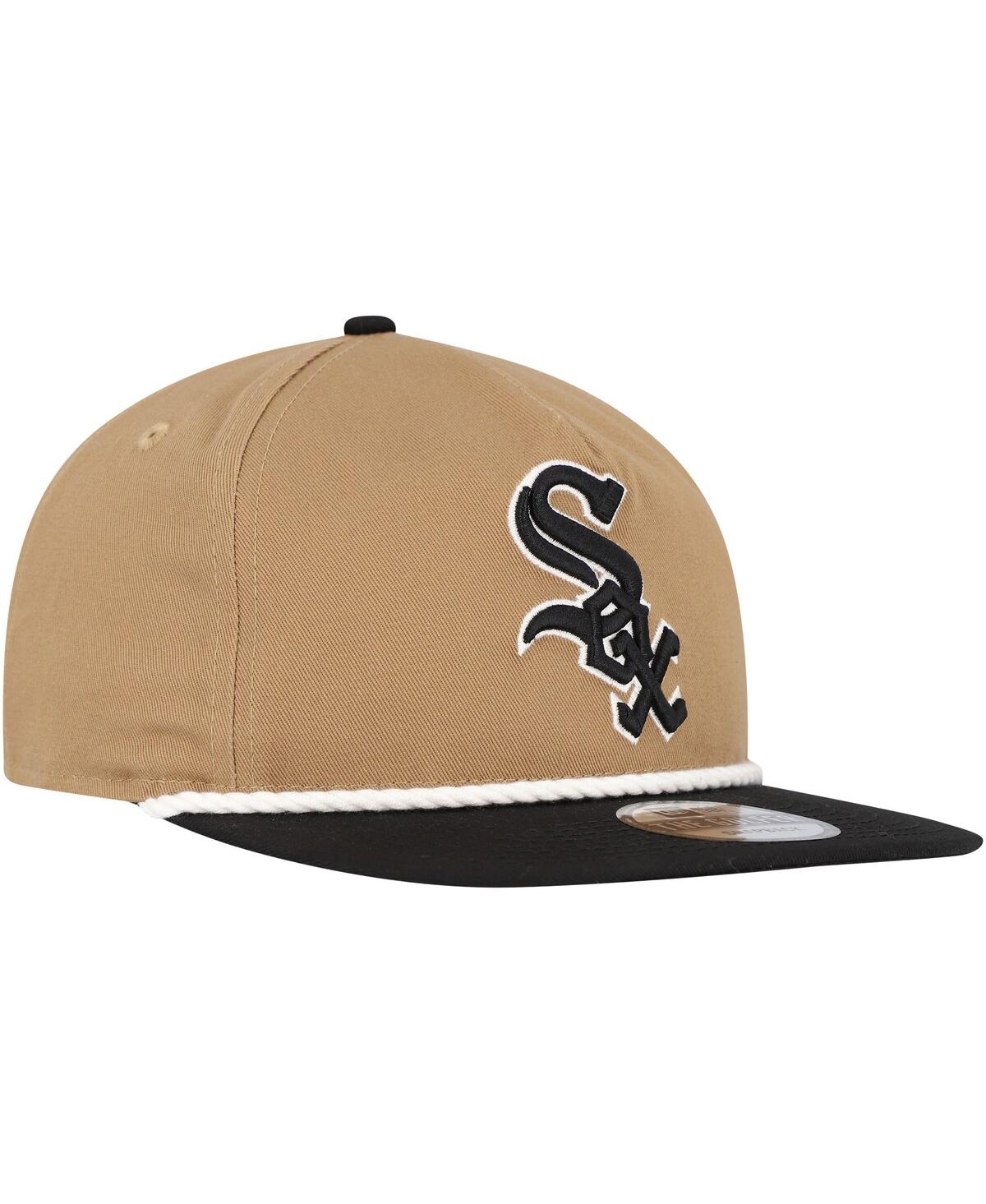 NEW ERA MEN'S KHAKI/BLACK CHICAGO WHITE SOX GOLFER SNAPBACK HAT 