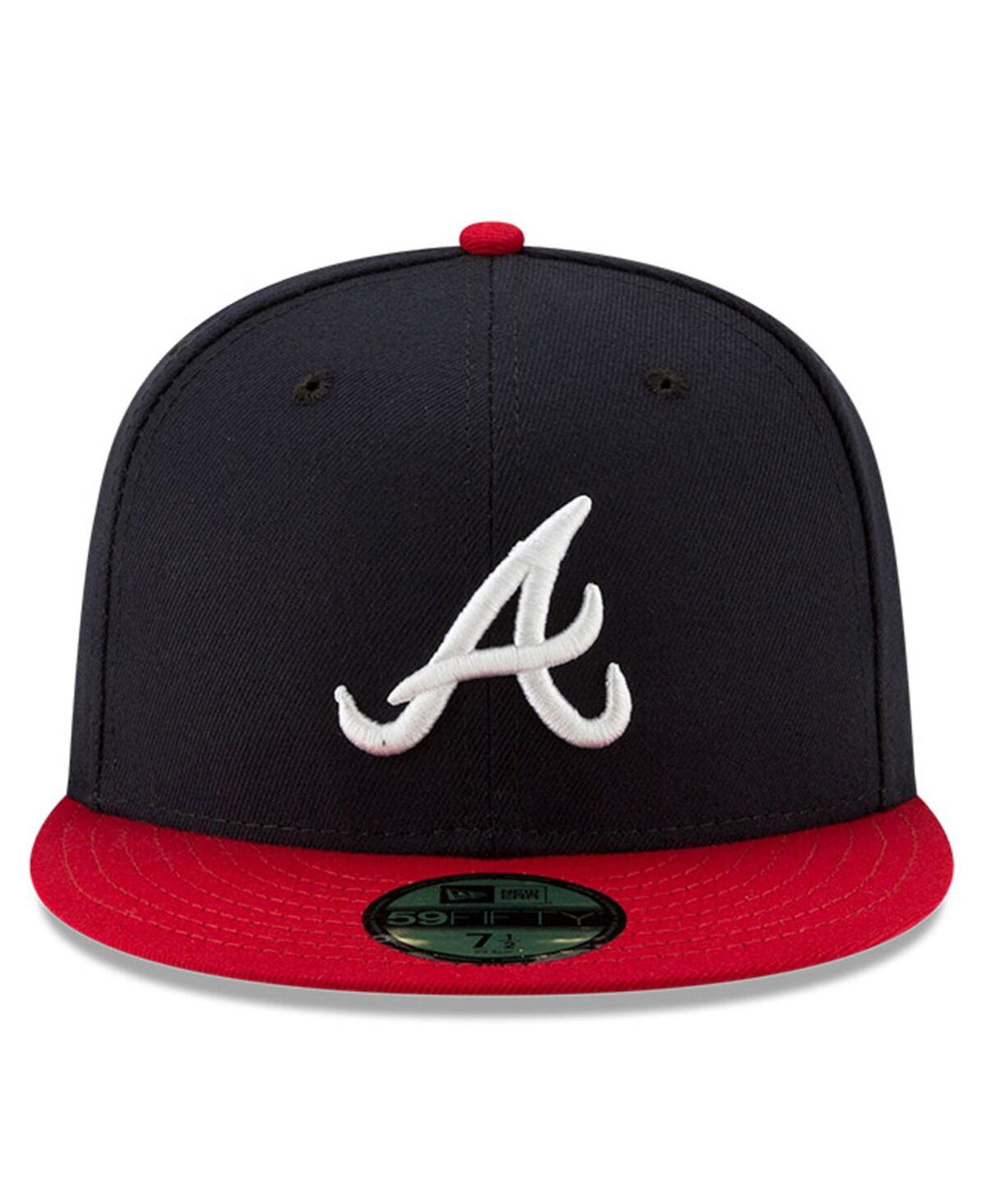 New Era Men's Navy/red Atlanta Braves National Baseball Hall Of Fame 59fifty Fitted Hat In Navy,red