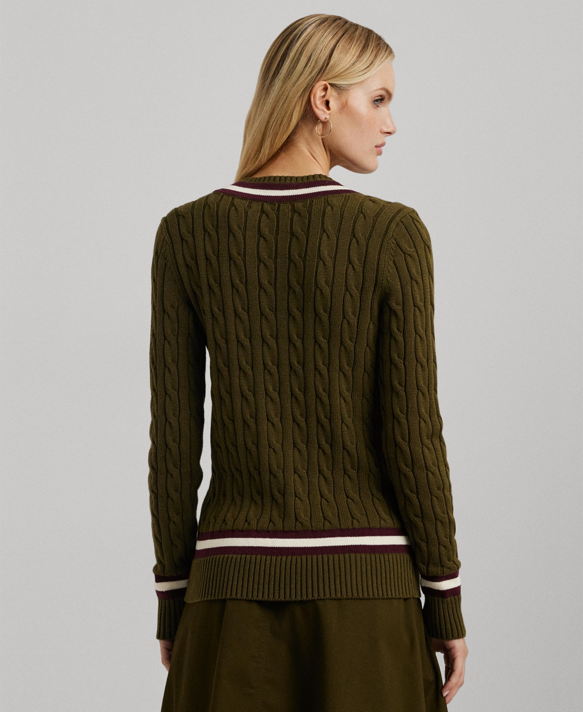 Lauren Ralph Lauren Women's Cable-Knit Cotton Cricket Sweater
