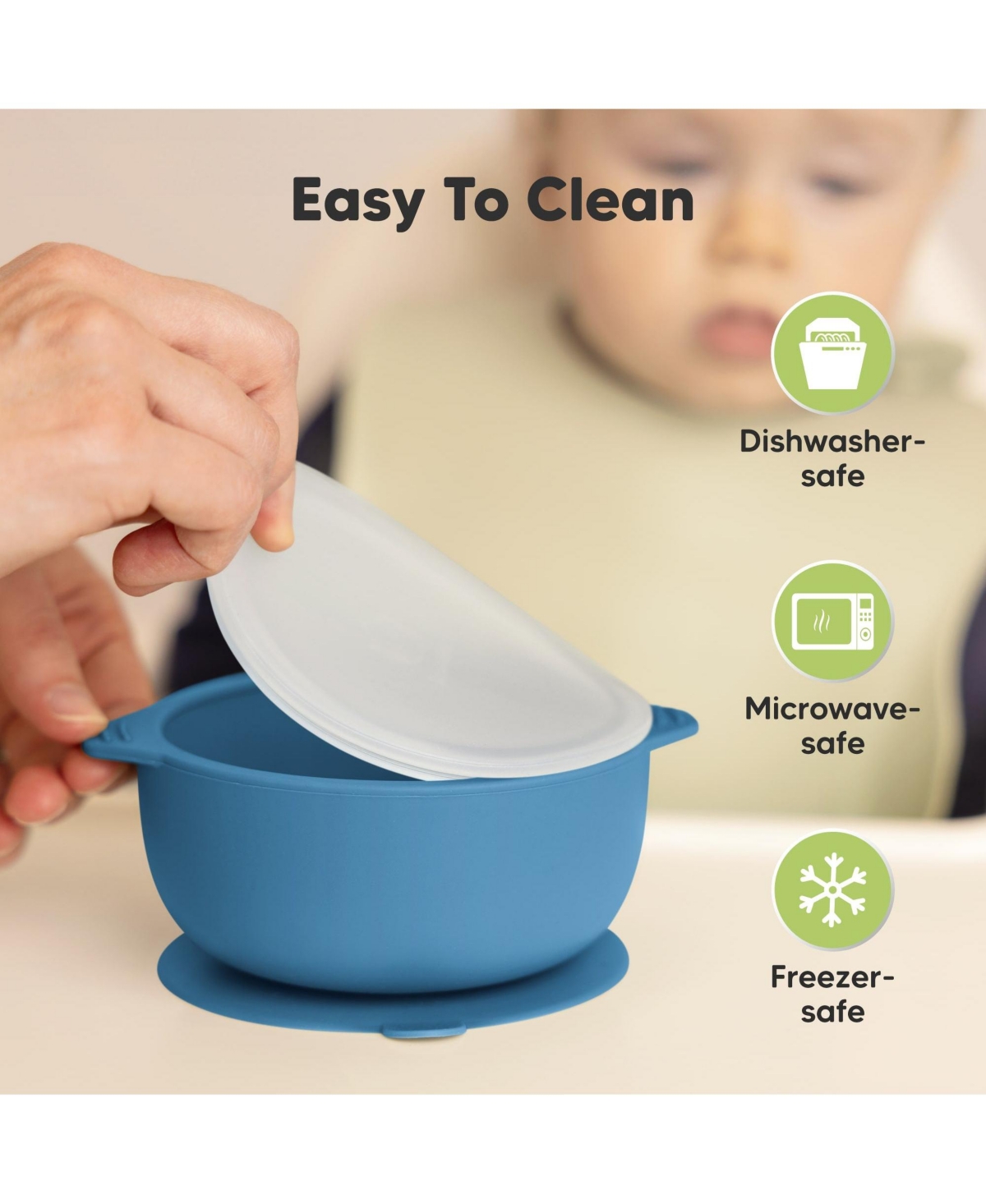 KeaBabies 2-Pack Prep Baby Bowls with Suctions & Lids, Silicone Bowls for Baby Boy, Girl, Toddler Suction Bowl, Kids Bowl Bpa-Free