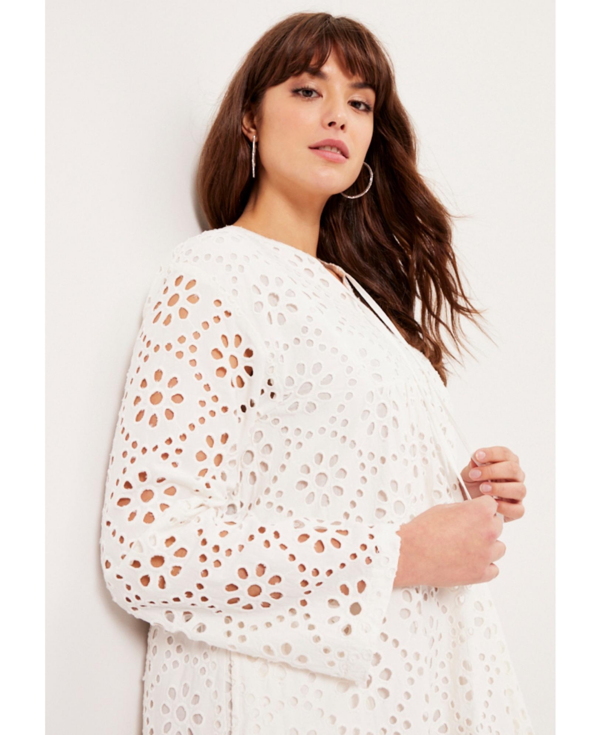 June + Vie Women's June + Vie June + Vie Eyelet Boardwalk Shirtdress