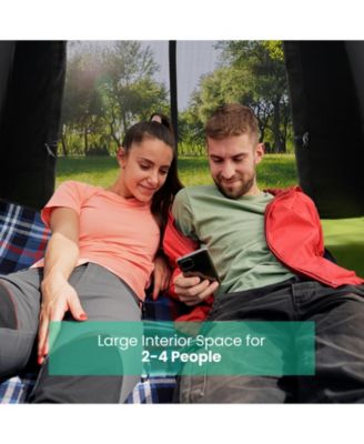 2-4 Person Instant Pop-up Camping Tent with Removable Rainfly