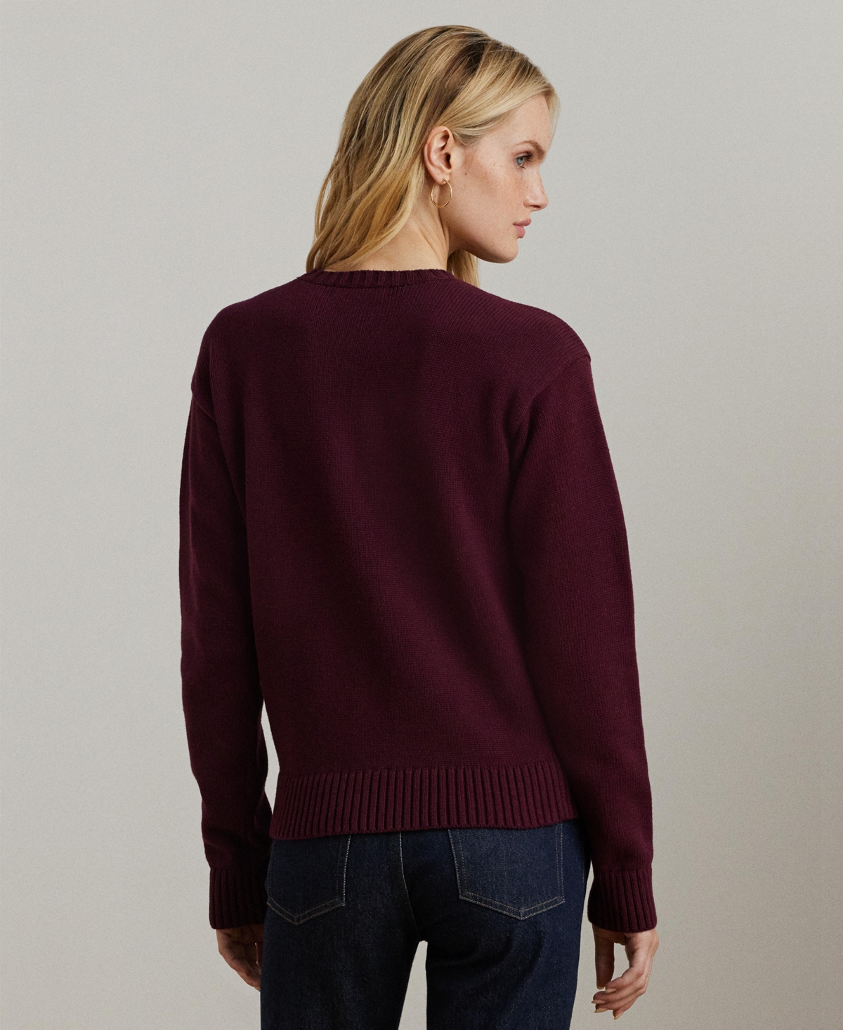 Lauren Ralph Lauren Women's Intarsia-Knit Vizsla Cotton Sweater