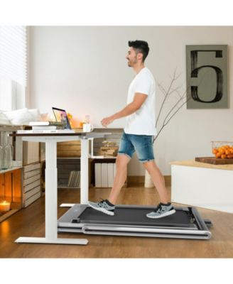 2-in-1 Folding Treadmill with Dual LED Display-Silver