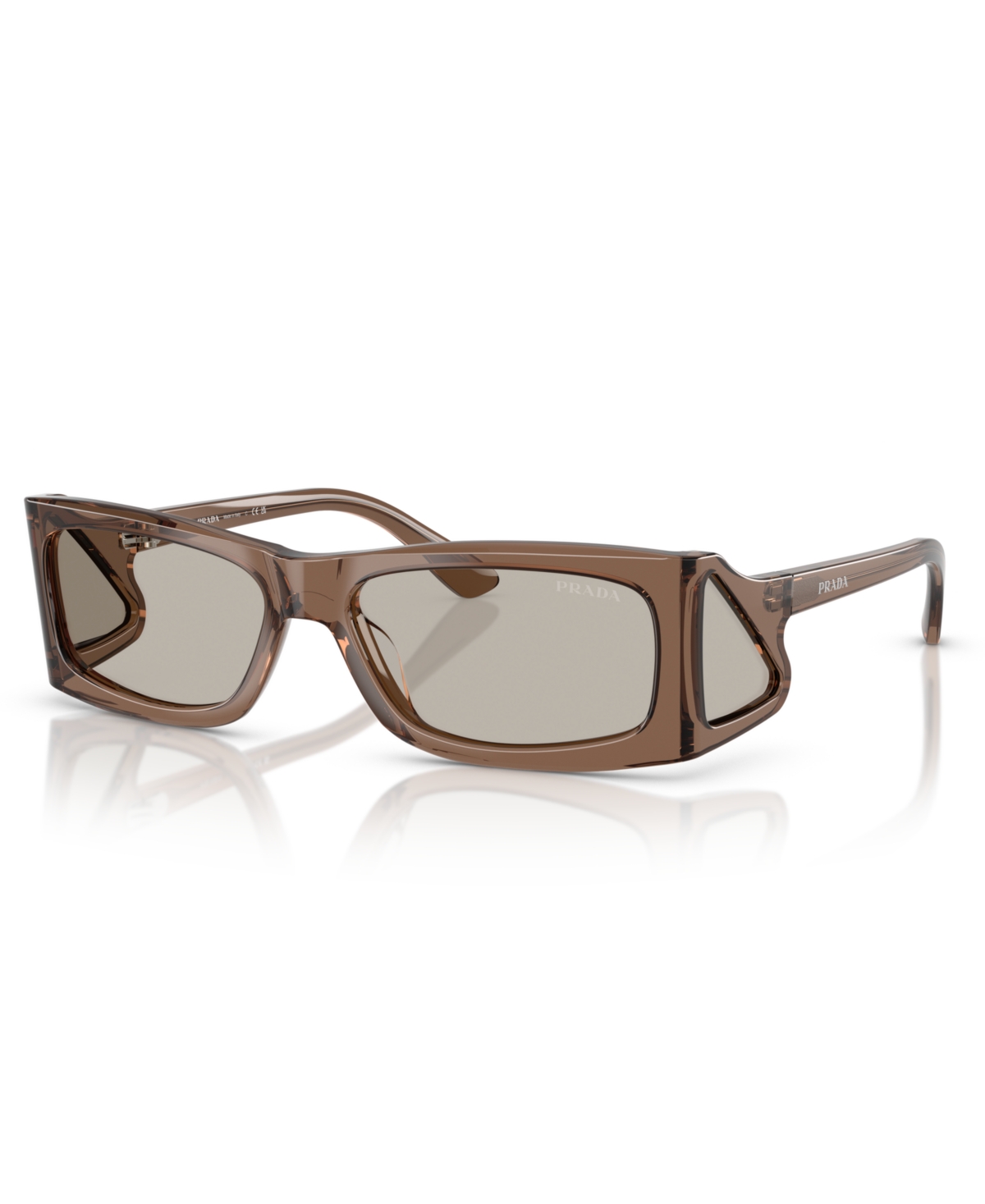 Prada Man Sunglass Pr B03s In Transparent Brown
