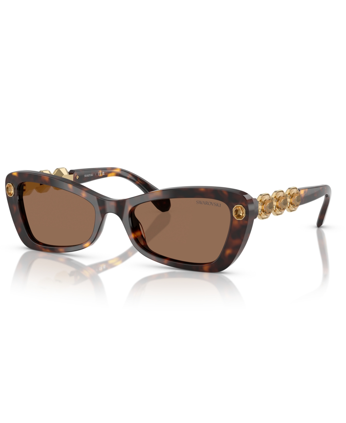 Swarovski Crystal-embellished Tortoiseshell-effect Sunglasses In Havana