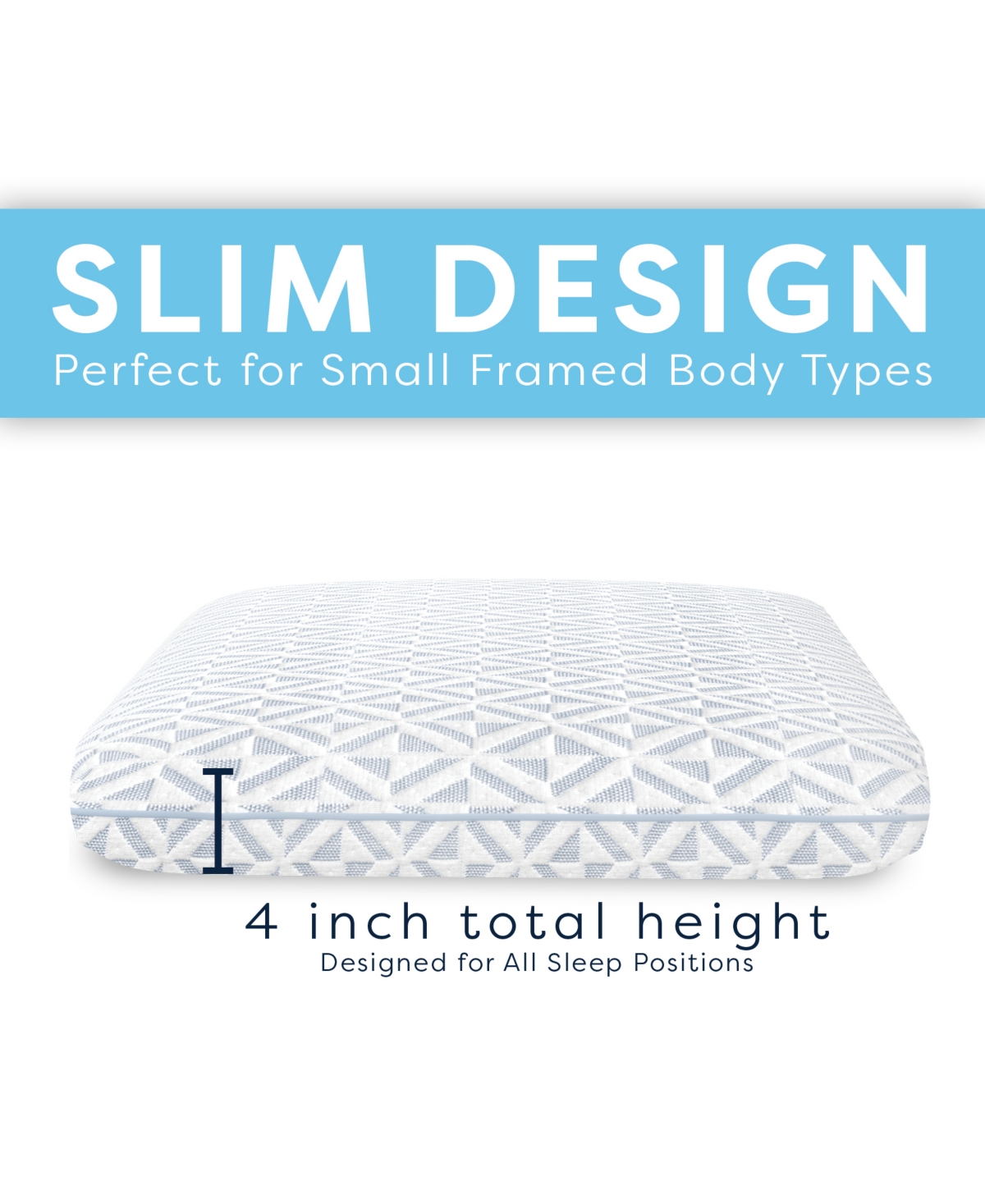 Prosleep Cool Comfort Memory Foam Low-profile Pillow, Oversized, Exclusively At Macy's In White