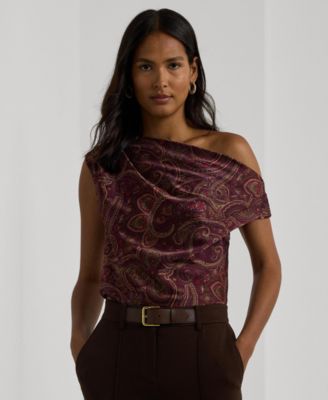 Lauren Ralph Lauren - Women's Print Charmeuse Off-the-Shoulder Blouse