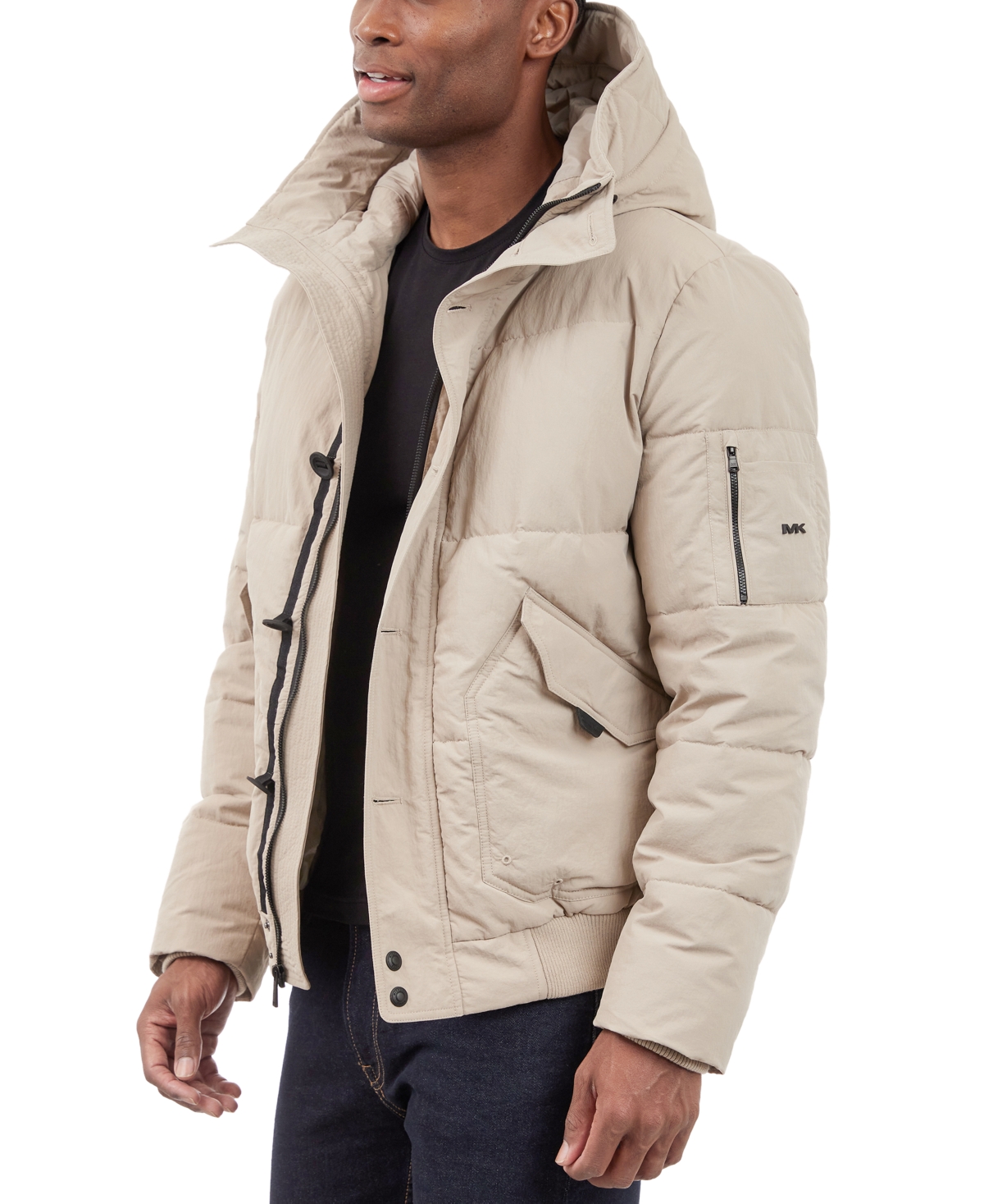 Michael Kors Men's Crinkle Nylon Heavy Short Snorkel Coat