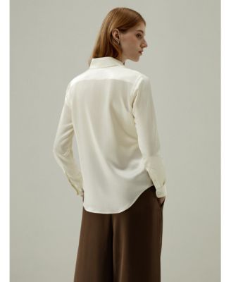 Women's Tailored Button Down Silk Shirt