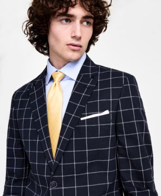 Men's Cotton & Linen Printed Modern-Fit Sport Coat