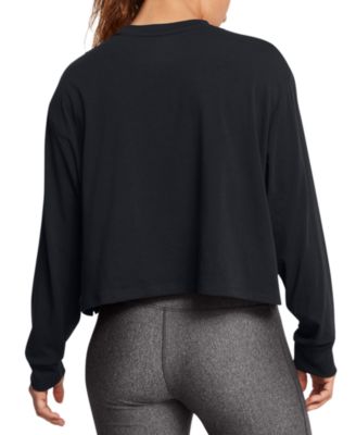 Women's Active Campus Boxy Cropped Long-Sleeve T-Shirt