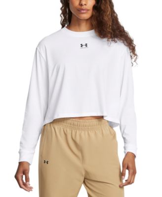 Women's Active Campus Boxy Cropped Long-Sleeve T-Shirt
