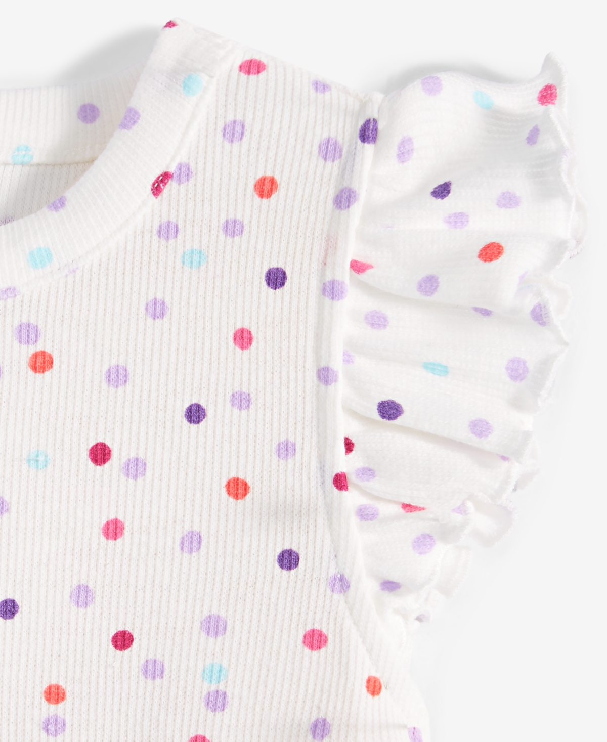Epic Threads Toddler Girls Dot-Print Rib Ruffled Top & Shorts, 2 Piece Set, Created for Macy's