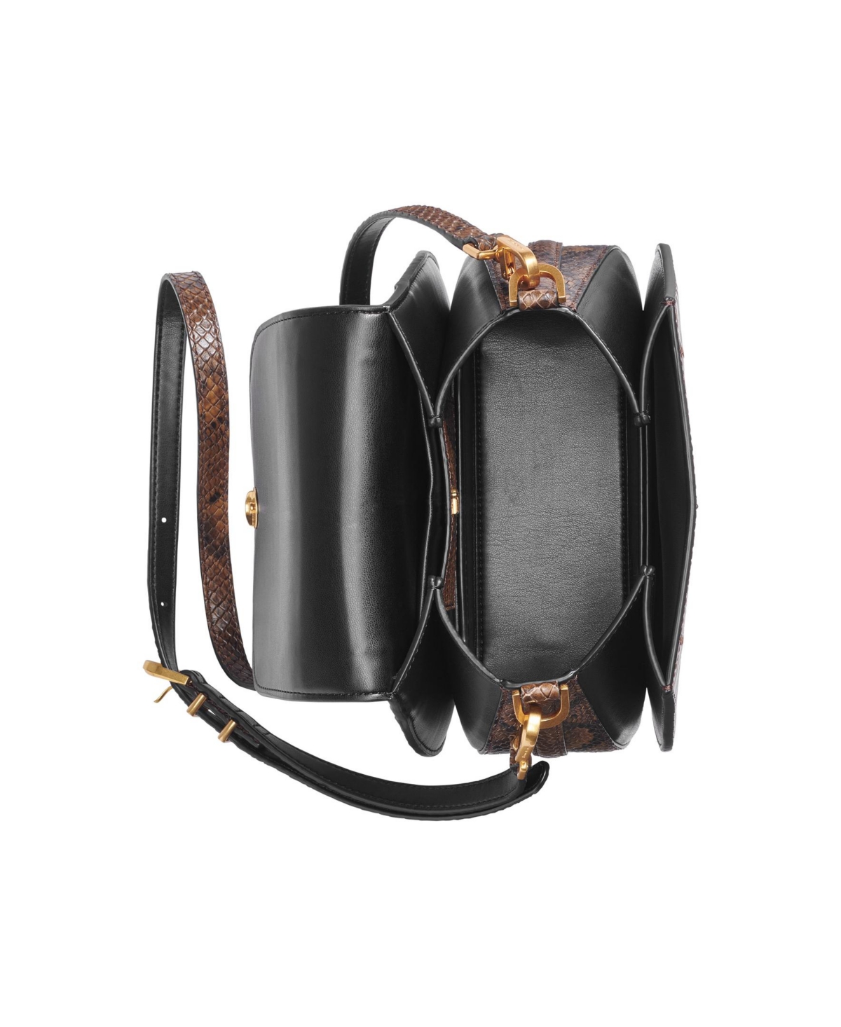 Donna Karan Bellerose Python Flap Crossbody In Teak