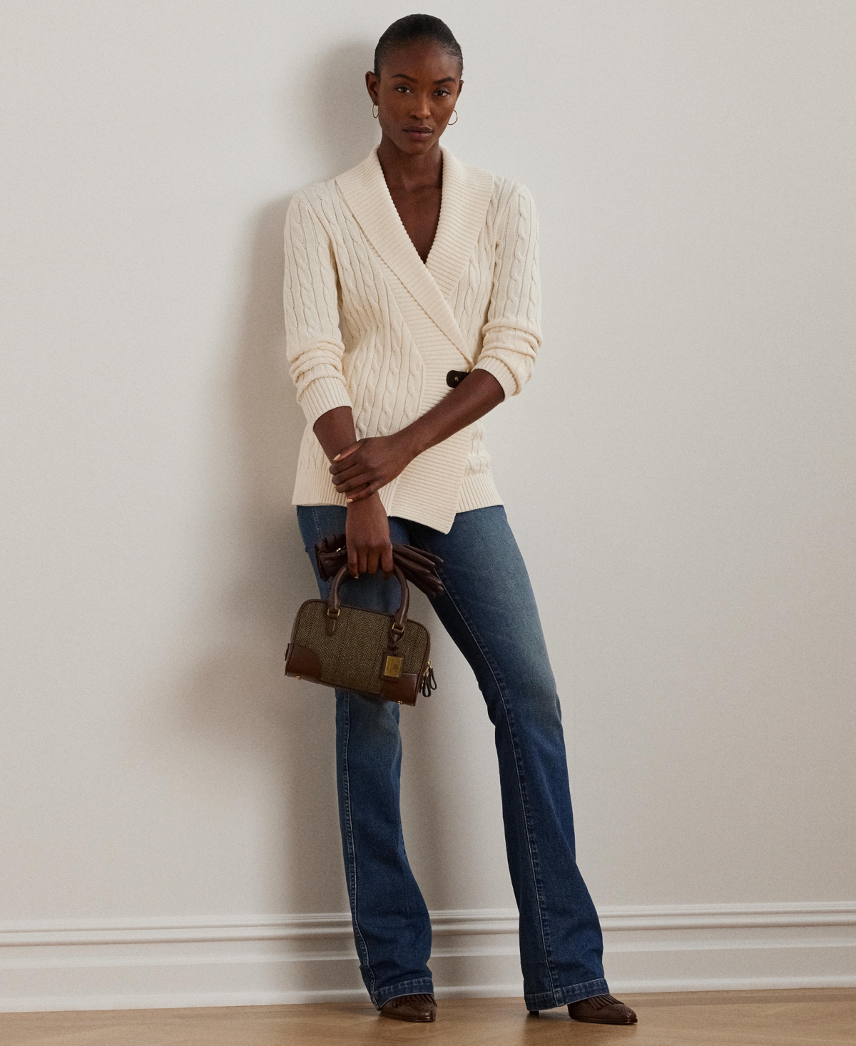 Lauren Ralph Lauren Women's Buckled Cotton Sweater
