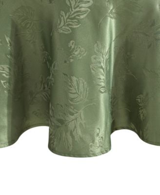 Elegant Woven Leaves Jacquard Damask Tablecloth, 60"x84" Oval