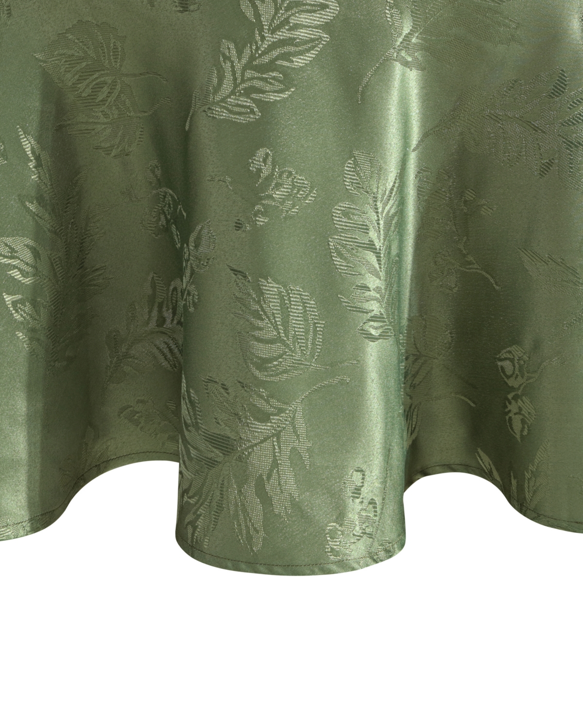 Elrene Elegant Woven Leaves Jacquard Damask Tablecloth, 60"x84" Oval In Green