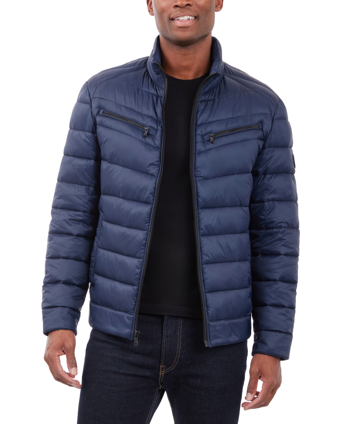 Michael Kors Men s Quilted Full zip Puffer Jacket In Midnight Navy ModeSens