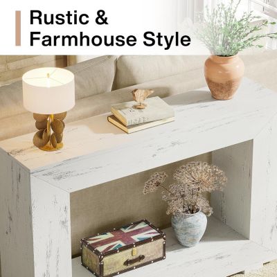 Farmhouse Console Table, 47 Inches Entryway Console Table with Storage, Industrial Hallway Accent Table for Living Room, Entrance