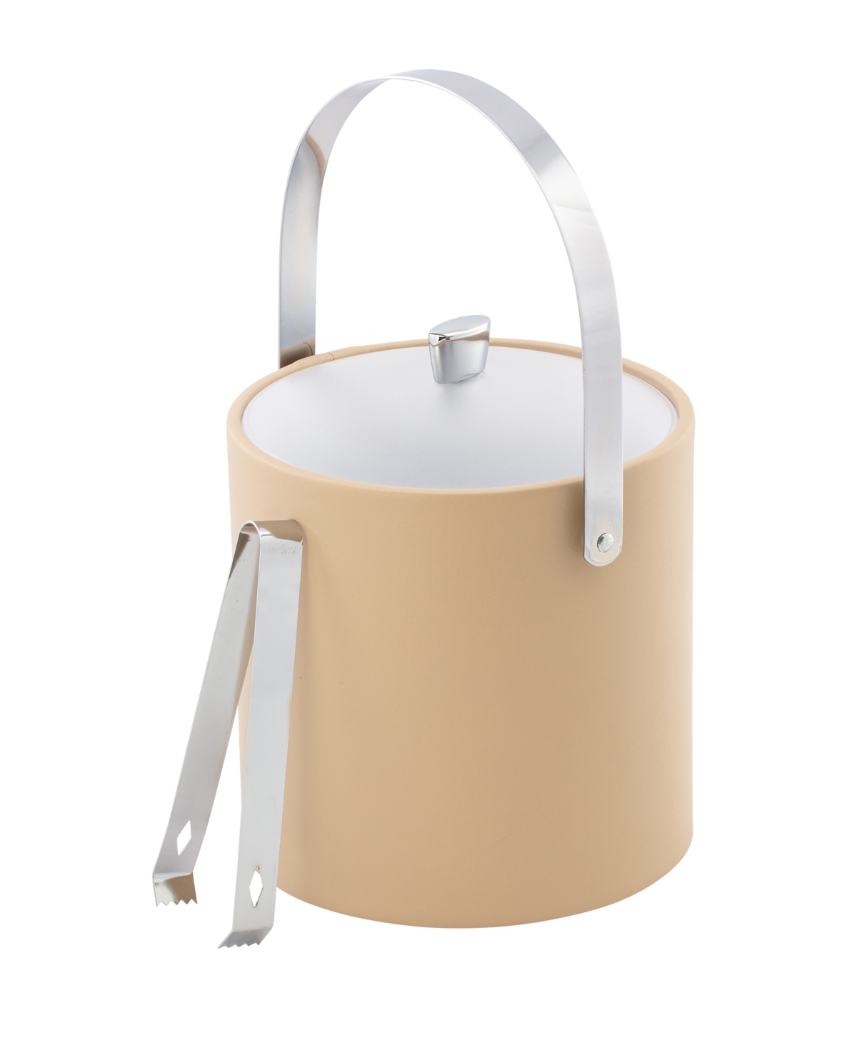 Kraftware Arc Ice Bucket And Ice Tong, 3 Quart In Beige
