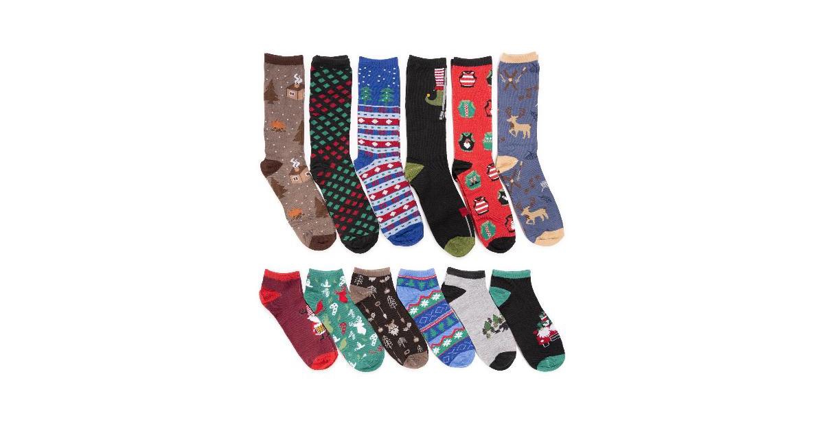 Men's 12 Days of Christmas Socks - Multi