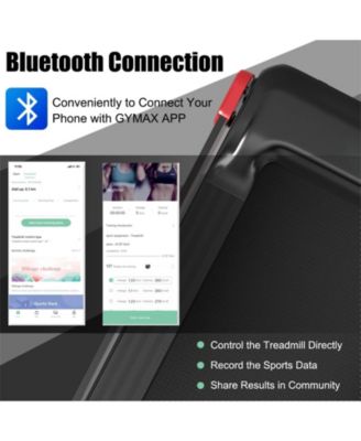 Folding Electric Compact Walking Treadmill with APP Control Speaker-Red