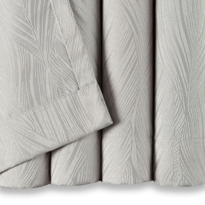 Chanasya Premium 2-Panel Classy Embossed Leaf Textured Curtains - Back Tab, Ring Tab - for Windows Living Room Bedroom - Partial Room Darkening Drapes for Privacy - 52 x 84 Inches - Brown