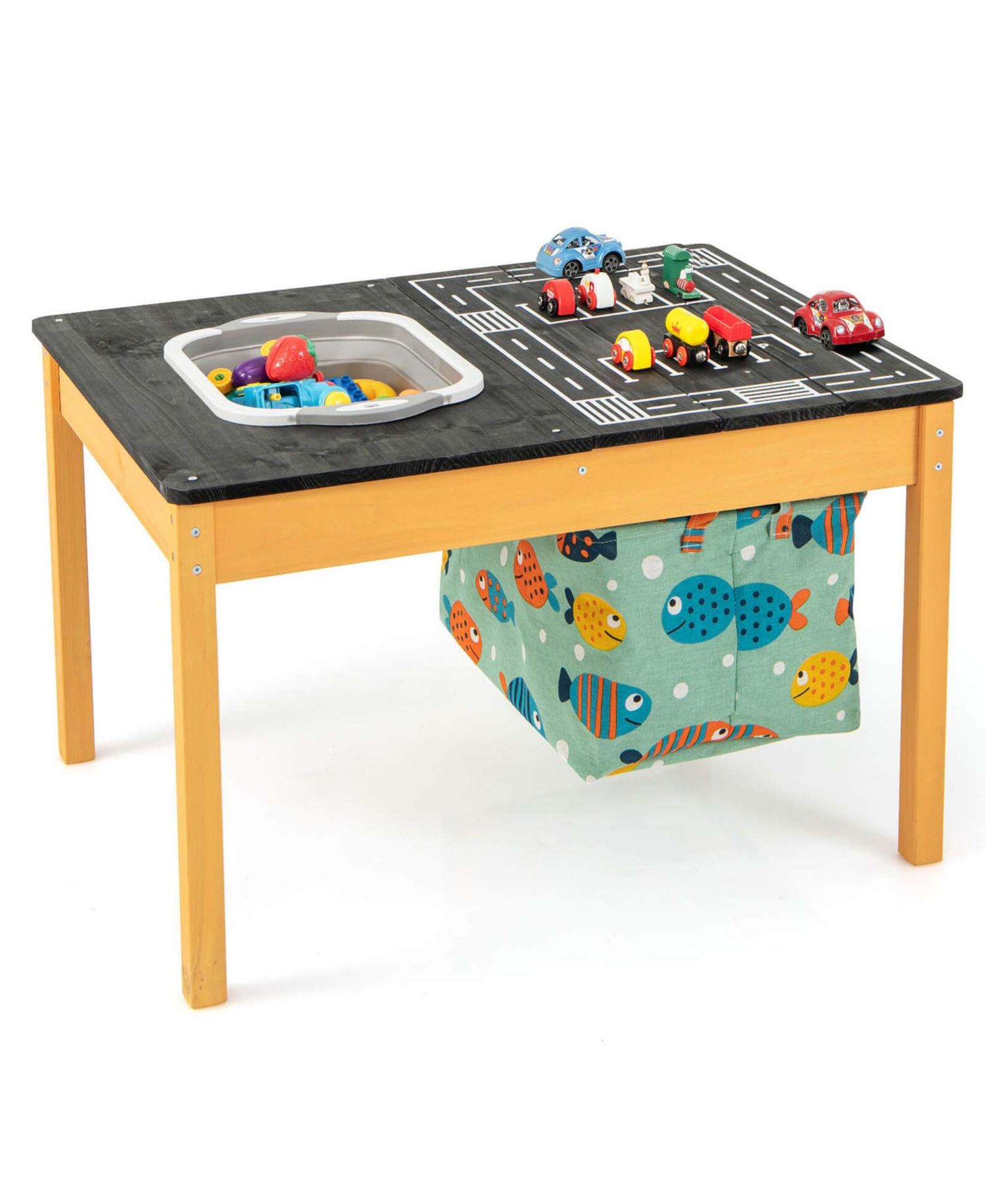 3-in-1 Kids Activity Table with Foldable Water Bin Large Capacity Storage Bag