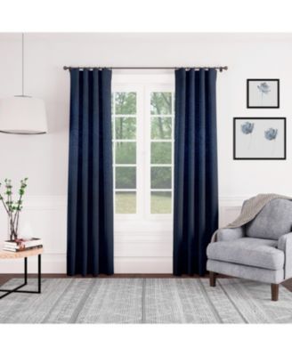 Premium 2-Panel Classy Embossed Leaf Textured Curtains - Back Tab, Ring Tab - for Windows Living Room Bedroom -  Partial Room Darkening Drapes for Privacy - 52 x 108 Inches - Black