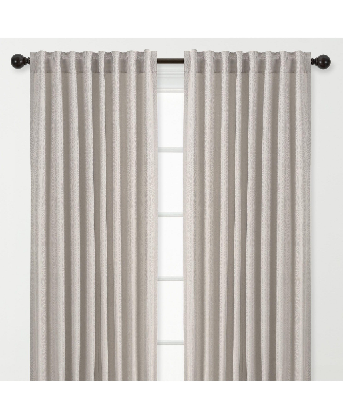 Premium 2-Panel Classy Embossed Leaf Textured Curtains - Back Tab, Ring Tab - for Windows Living Room Bedroom - Partial Room Darkening Drapes