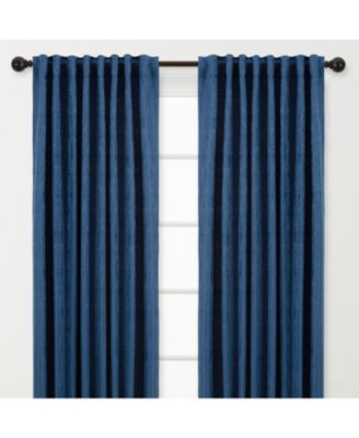 Chanasya - Premium 2-Panel Embossed Textured Curtains Flower-blue