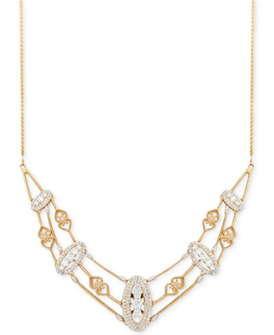 Wrapped in Love™ Antique Diamond Frontal Necklace (1-1/2 ct. t.w.) in 14k Gold