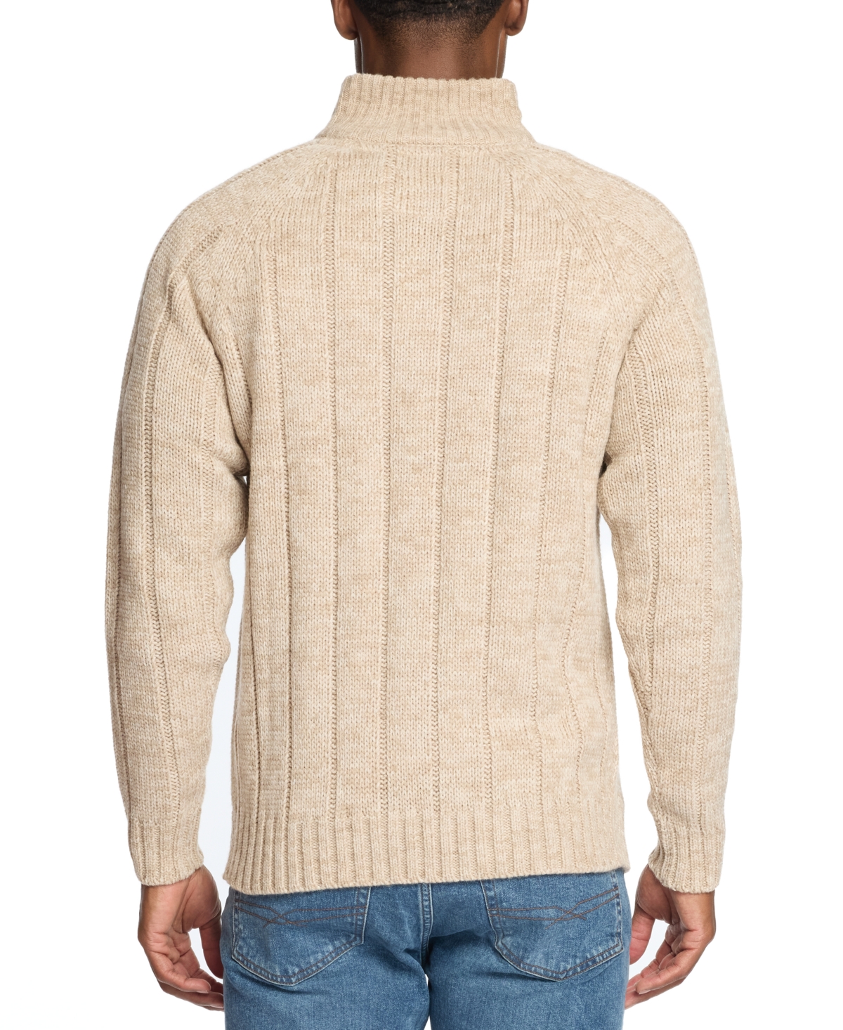 Weatherproof Vintage Men's Cable Knit Quarter Button Long Sleeve Sweater