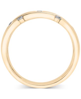 Diamond Three Row Stack Look Ring (1/6 ct. t.w.) in 10k Gold, Created for Macy's