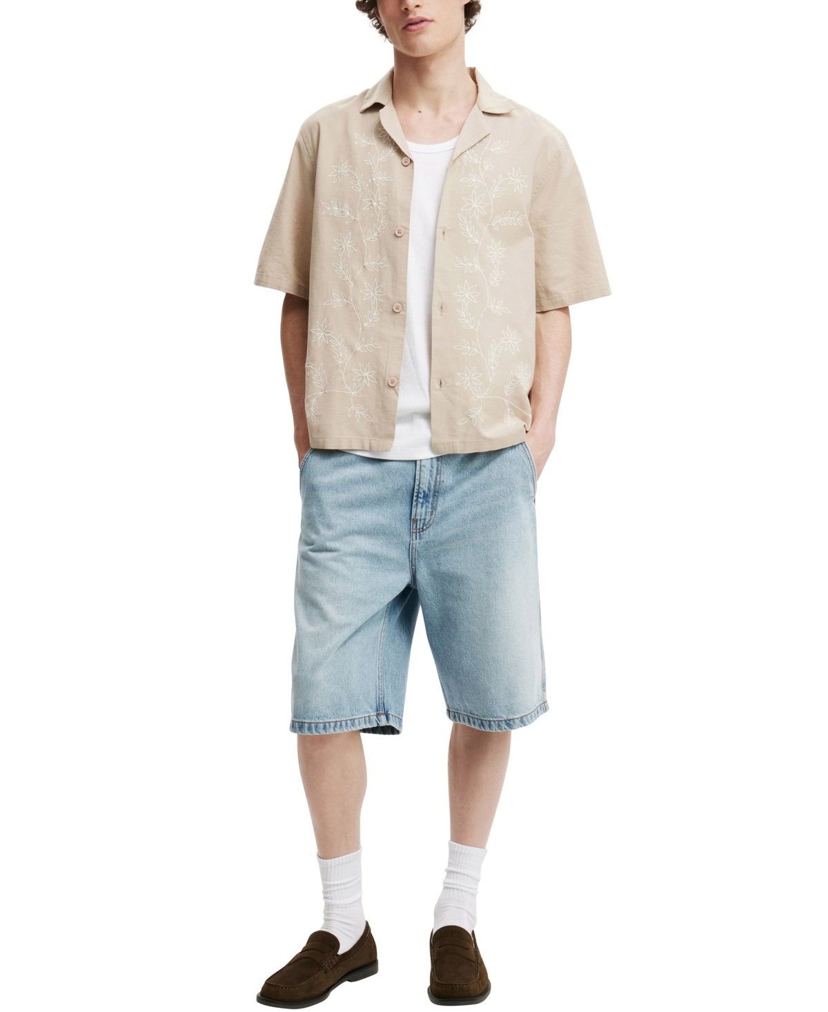 COTTON ON MEN'S CABANA SHORT SLEEVE SHIRT 