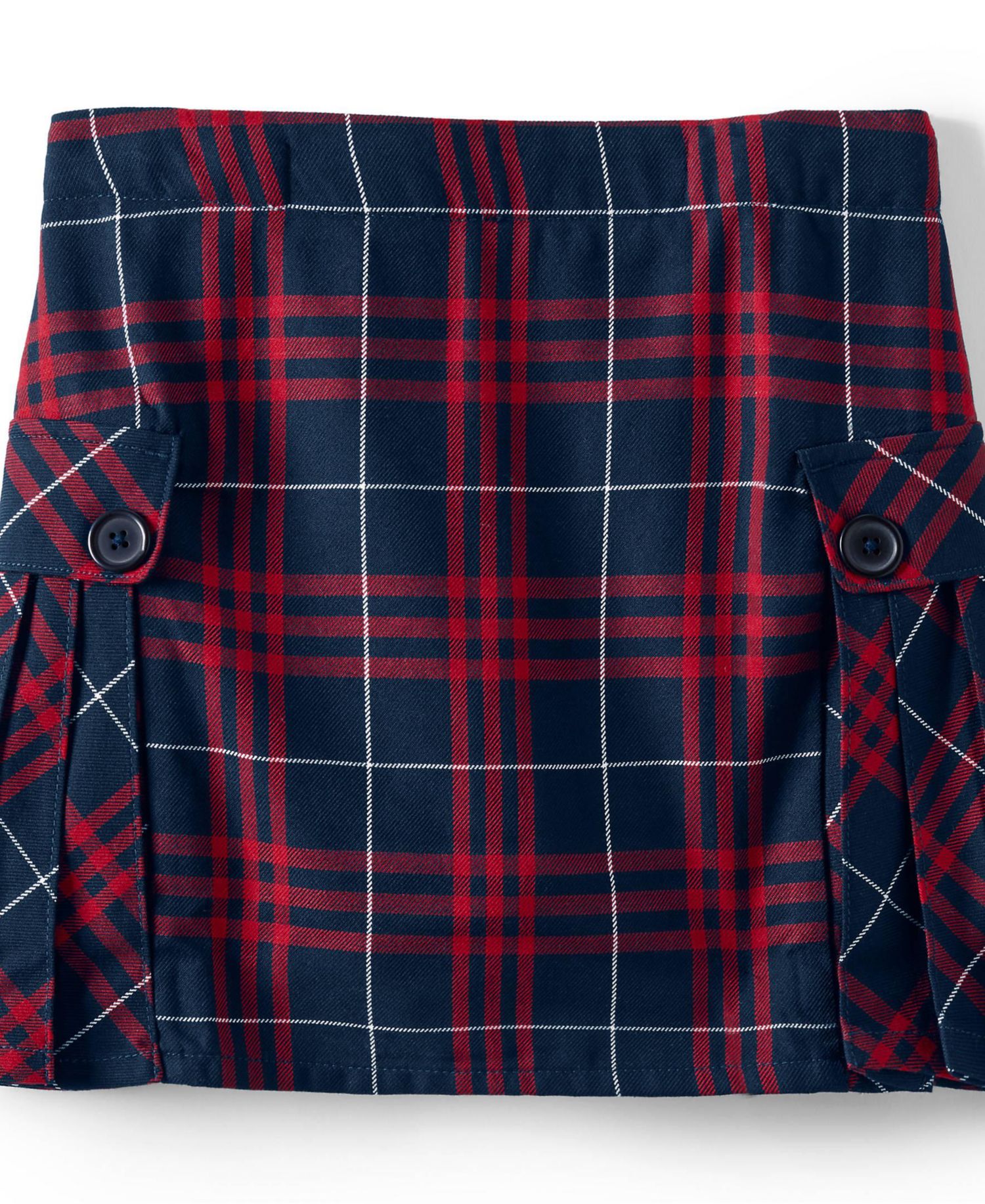 Big Girls Side Pleat Plaid Skort Above the Knee
