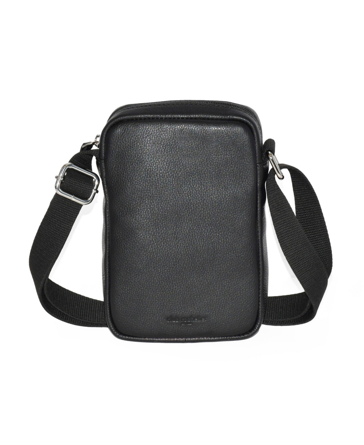 Small Leather Smartphone Crossbody Bag - Black